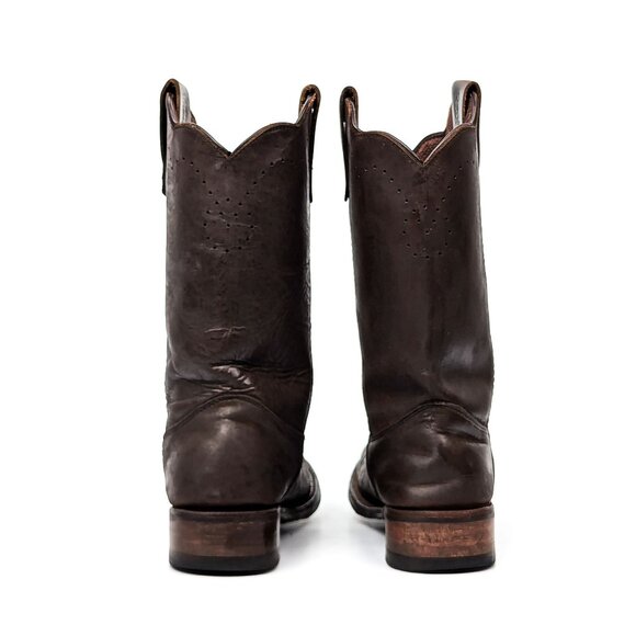 Redhead Men Brown Leather Western Cowboy Pull on Boots size 7.5 - Picture 3 of 7